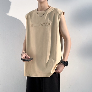 280克重磅100棉凹凸印工艺大码坎肩体恤 A436-1602-特P3249图片