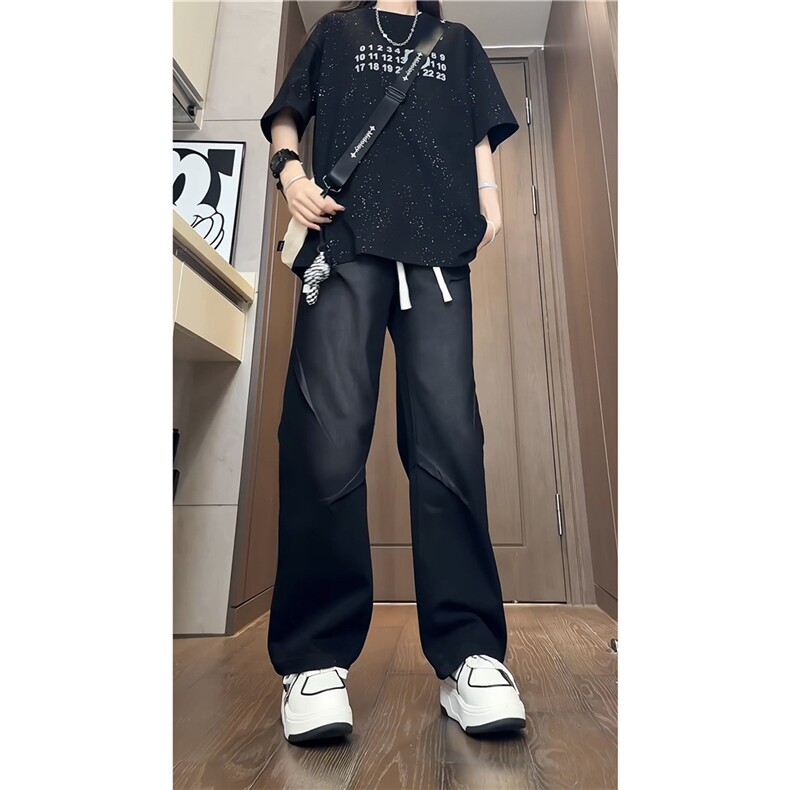 K1225-p38-控68oversizecleanfit折皱牛仔裤直筒裤老爹裤长裤,男装牛仔裤,星座103A-1