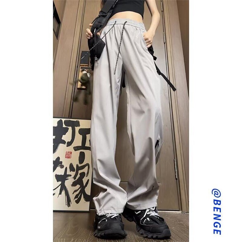 网络图现货休闲裤男女夏季显高鹿野中性风长裤R129-P35,男装休闲裤,星座1005-4