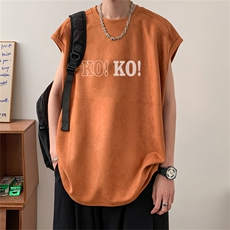 特P19控38麂皮绒背心坎肩男T恤美式港风潮JB3028，男装T恤，电商B370