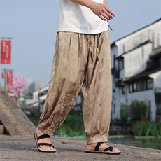 休闲时尚冰丝透气裤子男士2025春夏风阔腿直筒裤2411-P55，男装休闲裤，电商A008