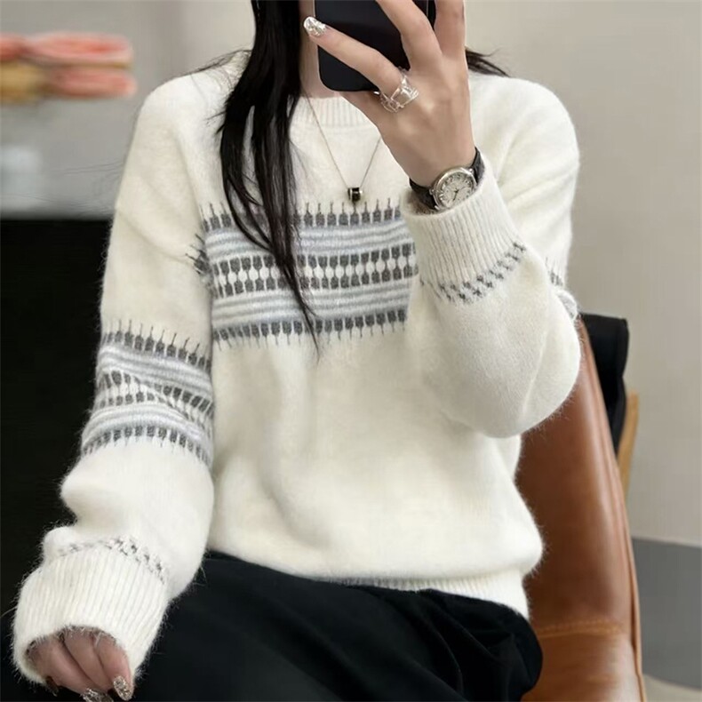 毛衣女冬季加厚外穿内搭套头圆领短款小个子时尚针织衫打底衫上衣,针织衫/毛衣,暖姿羊绒