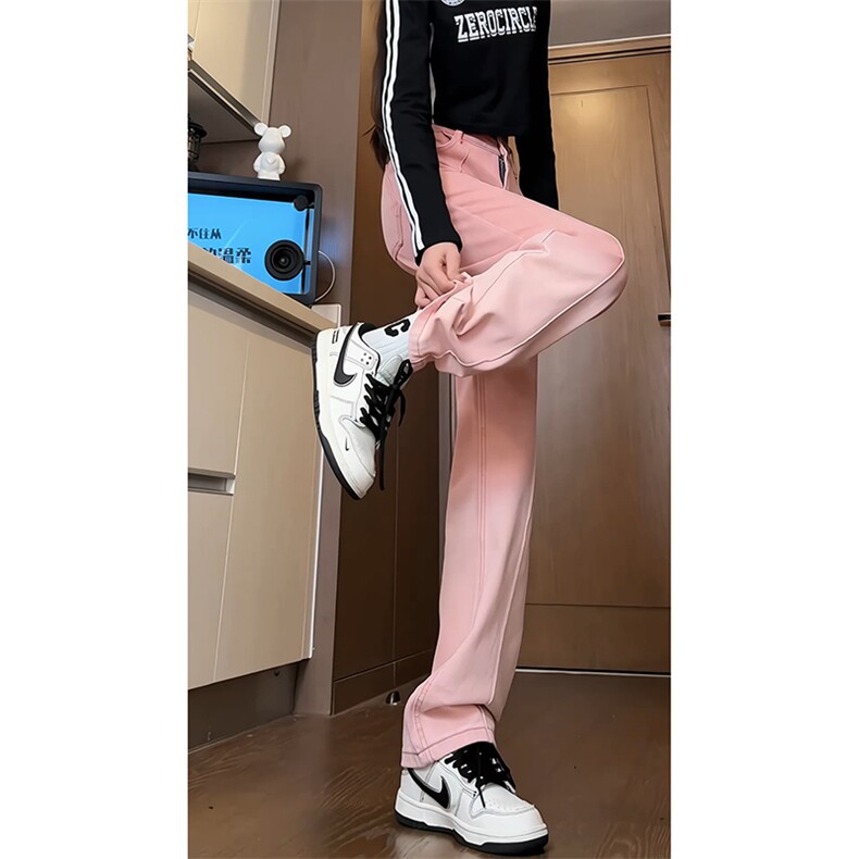 美式渐变牛仔裤直筒hiphop百搭款宽松休闲长裤K619TP45控75,男装牛仔裤,电商A102B