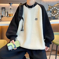 美式圆领毛衣男慵懒风休闲针织衫M5642P50，男装针织衫/毛衣，星座1116-2