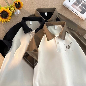 2025新款撞色翻领polo衫短袖t恤半袖上衣潮流班服现货T1847-P25图片