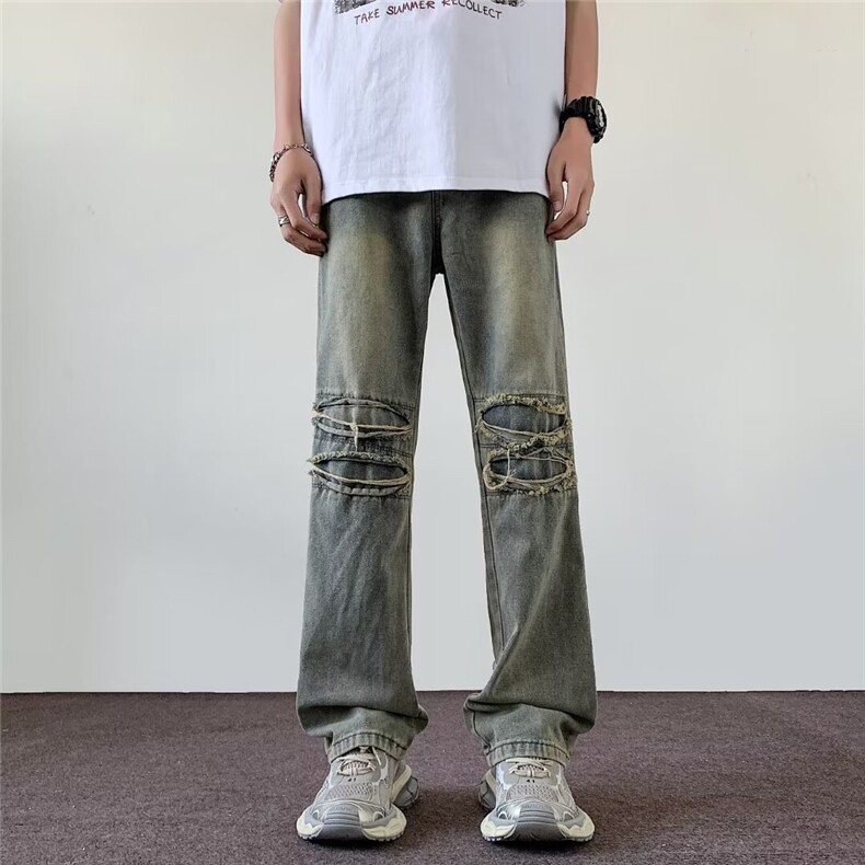 2024美式牛仔裤男款直筒长裤潮N9077P43,男装牛仔裤,星座1116-2
