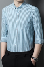 R-DM632728男士秋季新款长袖衬衣青年男式商务休闲水洗棉衬衫，男装衬衫，电商B360