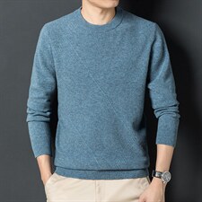 纯羊毛羊毛衫男圆领中年男休闲毛衣时尚打底针织衫SFT80808-P155图片