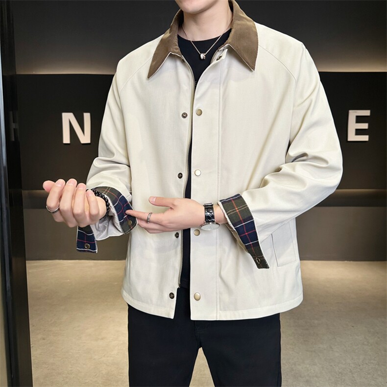 翻领夹克男春季简约宽松潮流百搭上衣服JK268-P78,男装夹克,星座308B-2