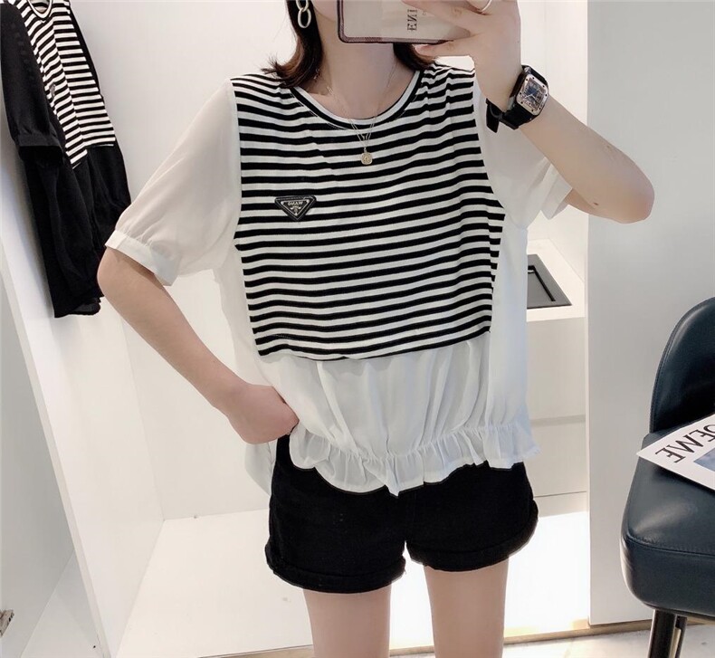 夏季新款拼接小衫，女装，萌之慧