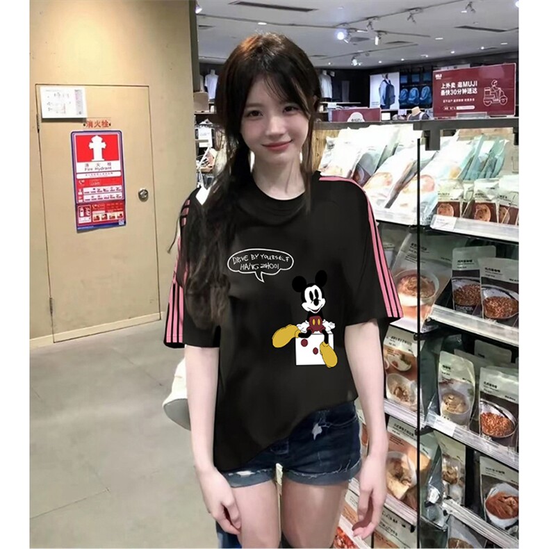 抖音得物品质二开240克宽松纯棉美式潮牌印花三条杠中性风短袖T恤,男装T恤,电商A486-1