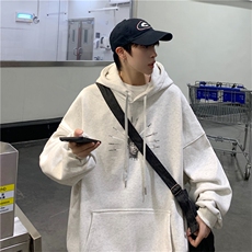潮牌宽松春秋装男士背后印花嘻哈连帽卫衣D328-WY277常规-P55，男装卫衣，电商D328