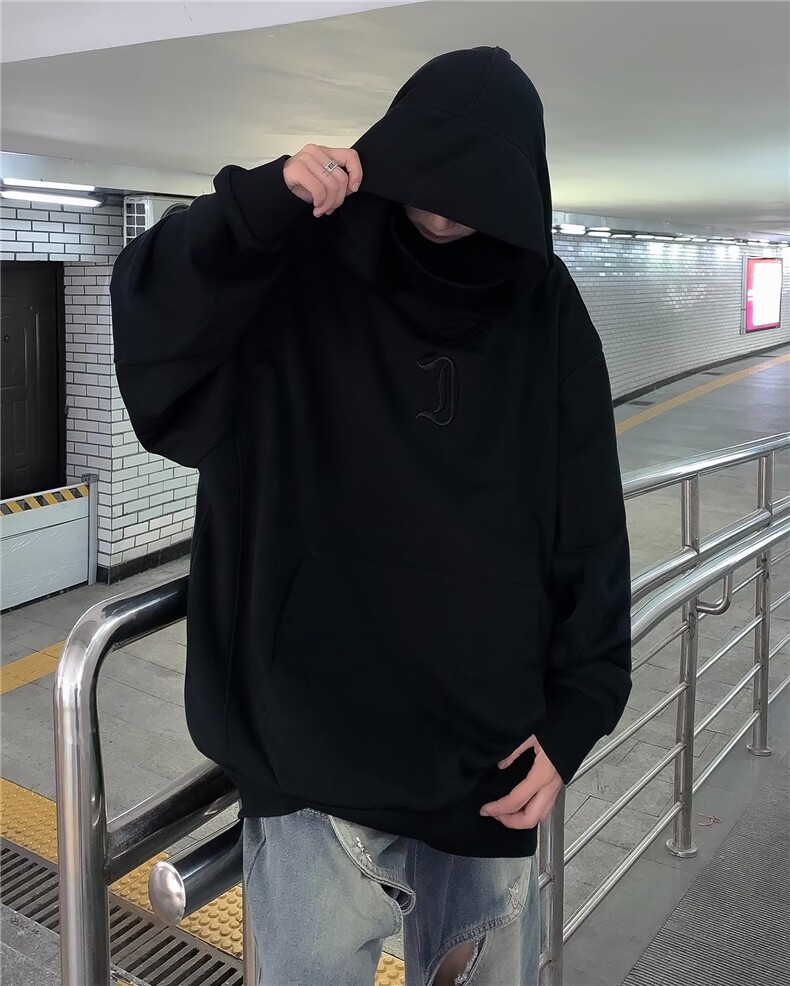 痞帅美式外套男秋季2023新款潮牌宽松连帽套头卫衣WQ41P52,男装卫衣,星座1116-2
