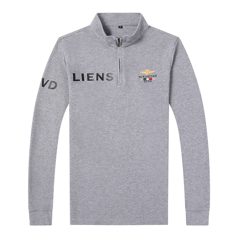 QLM55159男式秋季服装新款长袖T恤青年立领四季打底体恤P66,男装T恤,电商B360