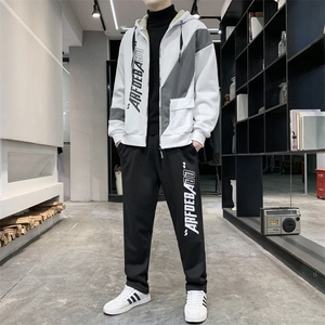 卫衣男运动套装秋冬2022宽松开衫连帽休闲加绒加厚TZ832-P95图片