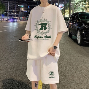 ！2023夏季新款男士华夫格短袖T恤套装青少年套装HTZ57P50图片
