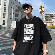 夏季潮牌短袖男卡通印花五分袖体恤宽松t恤圆领打底1008-T176-p28，男装T恤，星座1008
