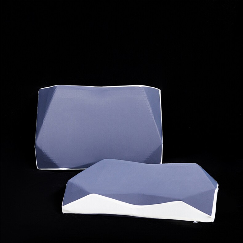 新款黑金竹炭几何凝胶记忆枕头枕芯灰蓝，枕套/枕芯，一起卖家纺