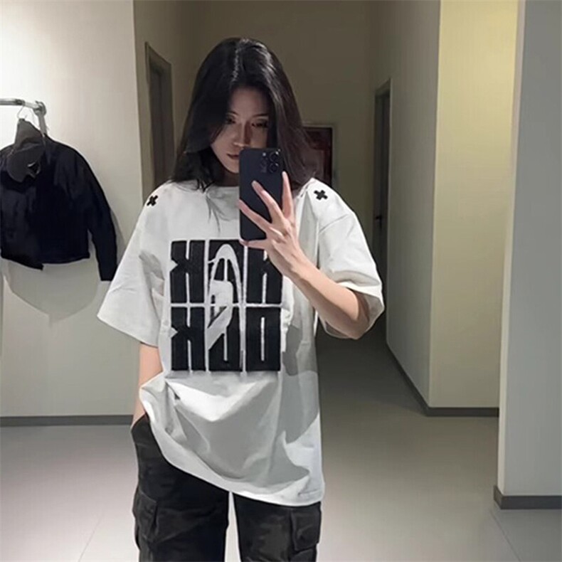 万针全刺绣工艺高品质260克纯棉双纱美式宽松百搭短袖T恤特P33,男装T恤,电商A486