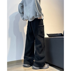 加厚大口袋羊羔绒棉裤男女冬季潮牌保暖直筒休闲宽松长裤K065-P50，男装棉裤，星座308B-1