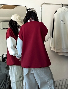 抖音得物高品质重磅全棉二开 360克立领棒球服开衫卫衣外套 CM12图片