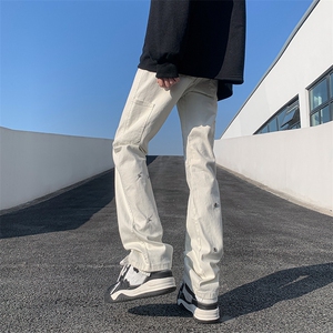 美式ins高街hiphop新款弹力修身直筒休闲裤货号K675P65图片