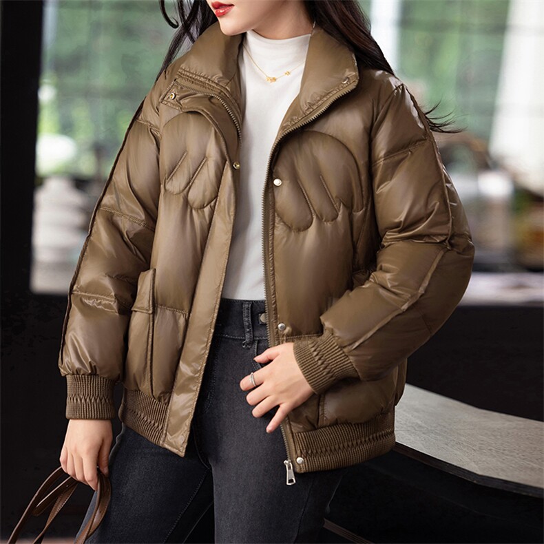时尚立领短款羽绒棉服女2024冬季新款小个子加厚保暖棉衣棉袄外套,女装棉衣/棉服,婷思杰（原婷想服饰）