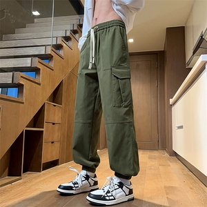 24春款港风工装休闲裤束脚裤男KP213 P55图片