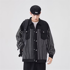 男士夹克春秋季宽松潮流翻领外套青年痞帅夹克衫上衣服5144P72，男装夹克，星座410-2