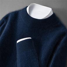 2025年秋季长袖青春流行半高时尚百搭通勤简约休闲，男装羊绒套衫，戎叶云台