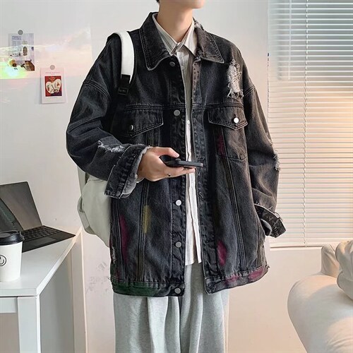 潮流牛仔夹克潮男春季方领夹克J2131P65,男装夹克,星座1116-2