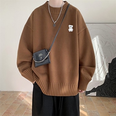 半高领毛衣男士大码针织衫男毛线衣男M18292-P45加绒款-P65，男装针织衫/毛衣，电商A040