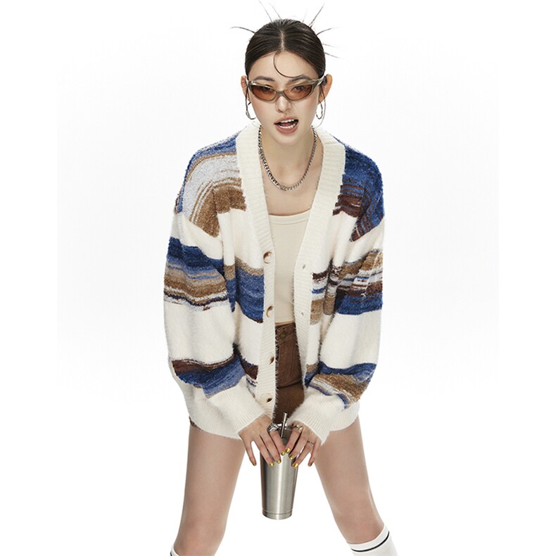 新货针织衫开衫男女款V领高级感外套毛衣开衫225-MY106-68控88，男装针织衫/毛衣，星座225-2