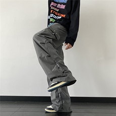 秋季新款港风大口袋工装裤飘带宽松休闲裤K0978-P55，男装休闲裤，星座308B-1