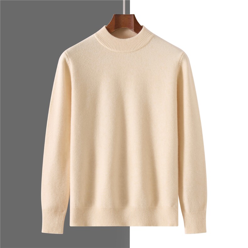2025年秋季时尚百搭通勤简约休闲加厚半高，男装针织衫/毛衣，牧绒家园