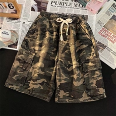 迷彩夏季创意潮短裤子工装裤休闲白底青少年宽松DG032-P30，男装休闲裤，星座1109-3