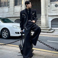 短夹克男小众金属解构外套男(裤子2611）5061-P95（前3张网图），男装夹克，星座910-5