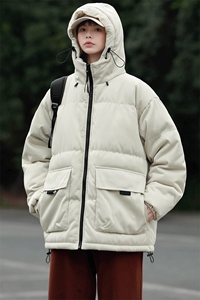 冬上新加棉加厚棉服潮中性风连帽棉衣外套男女 8333-P115控价158图片