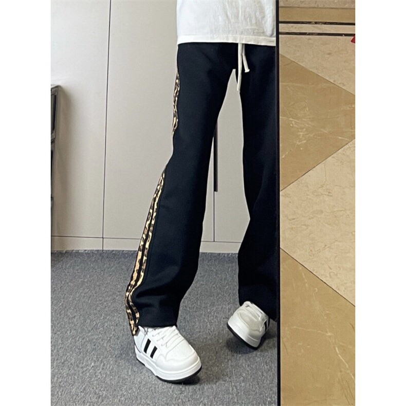 【有货】JRK83CC-特P45加绒豹纹三条杠裤子男加厚条纹卫裤,男装休闲裤,星座1007（原301D）