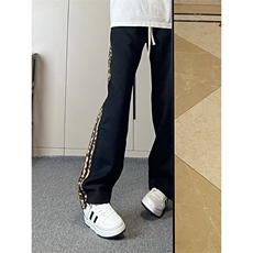 【有货】JRK83CC-特P45加绒豹纹三条杠裤子男加厚条纹卫裤，男装休闲裤，星座1007（原301D）