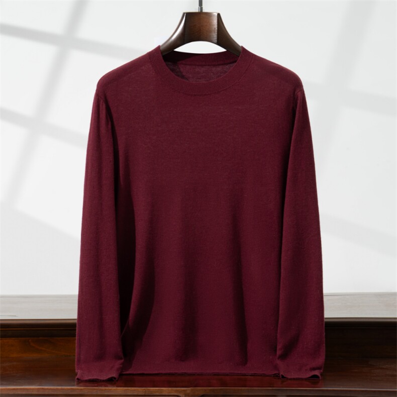 高品质男士羊毛圆领长袖毛衣经典简约设计舒适保暖商务休闲男装，男装羊毛衫，星纬羊绒