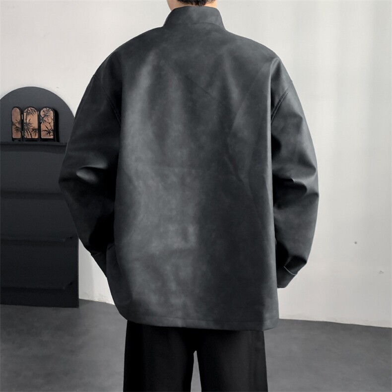 2026春装新款风皮衣夹克外套新中式大码唐装复古2515-P128,男装夹克,电商A057