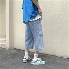 工装马裤七分裤休闲外穿潮流宽松直筒薄款牛仔短裤现货K886-P38，男装牛仔裤，星座512-4