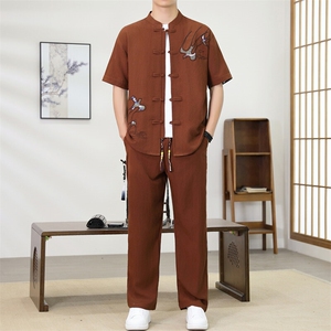 （版权注册 仿款必究）夏季新款套装冰丝短袖长裤休闲时尚两件套图片