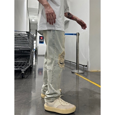 拉链ins美式高街hiphop直筒大码牛仔裤货号K667P65，男装牛仔裤，电商A063