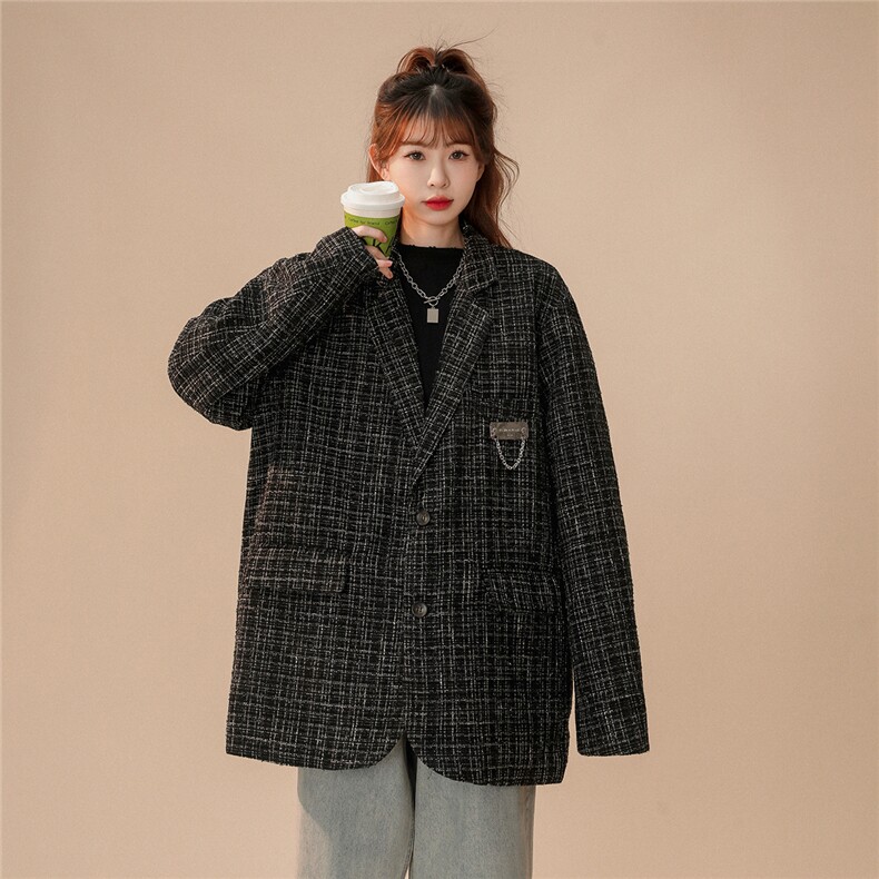 小香风中性风西装女西服男大码M-5XL情侣西服女外套女XF8746P95控,男装西服套装,星座227-7