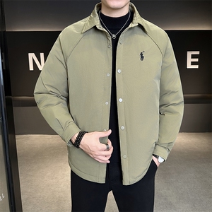 新款男士小翻领插肩袖羽绒服夹克加厚防寒309B-3-81063-P185图片