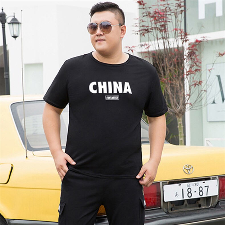 男加肥加大码圆领短袖T恤印花 5032-1_T80(M-4XP40 5XL-9XLP45)图片