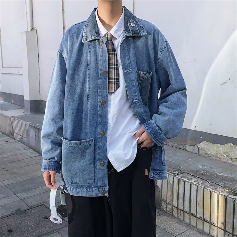 男秋季外套潮牌街头牛仔夹克JK530P45图片
