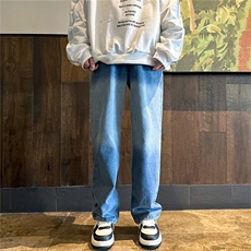 K1222-p35-控58oversizecleanfit牛仔裤褶皱直筒裤老爹裤长裤，男装牛仔裤，星座103A-1